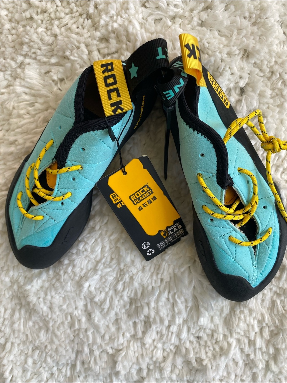 Rock Planet Kids' Teal and Yellow Climbing Sneakers